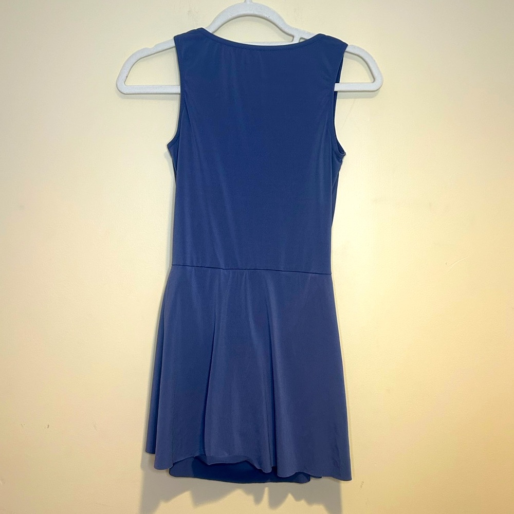 Balera Cool Blue Skirted Leotard Draped Back Adult Small
